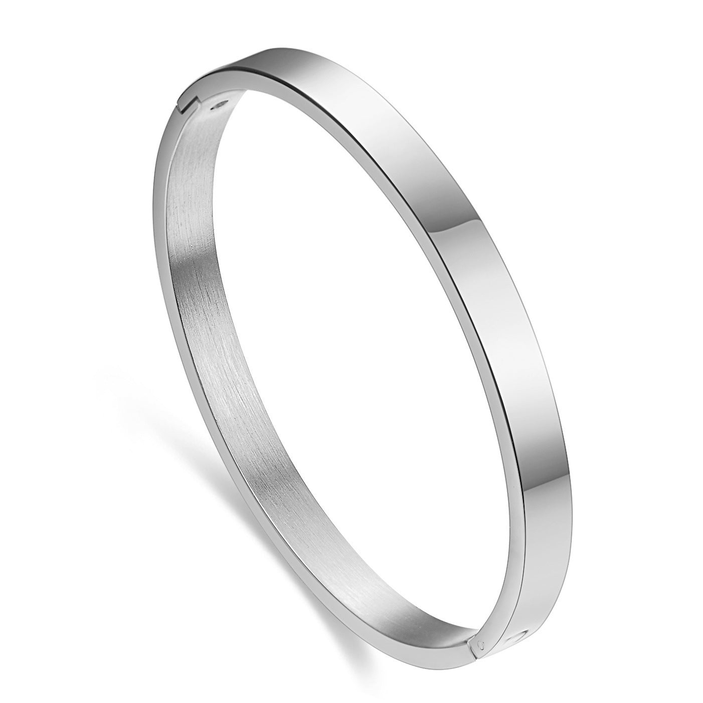 Premium 6mm High Polish Stainless Steel 304 Glossy Snap On Jewel Wristband Bracelet