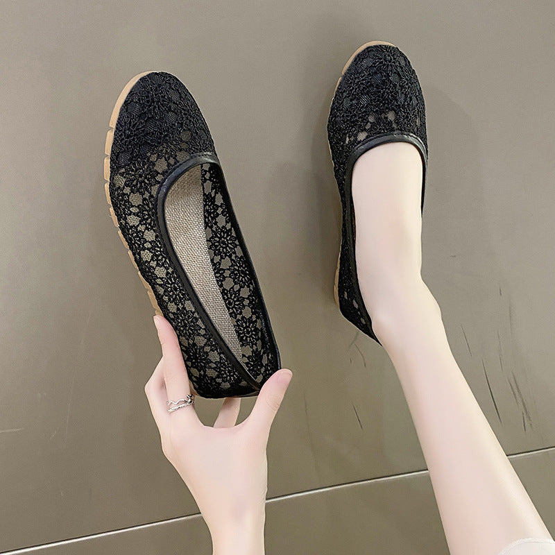 Korean Style Casual Breathable Mesh Round Head Sandals