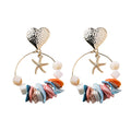 Sea Shells Geometric Handmade String Earrings