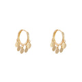 Handmade Exquisite Mini Wafer Swing Drop Round Copper Plating Lobe Earrings Pair