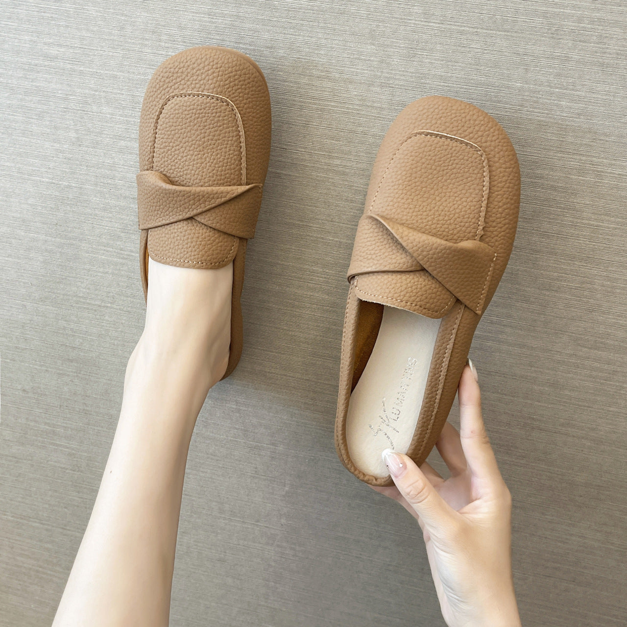 Casual Closed Toe Loafers Half Slippers Sandals