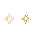Elegant Retro Premium 925 Sterling Quadrilateral Rotating Stud Earrings