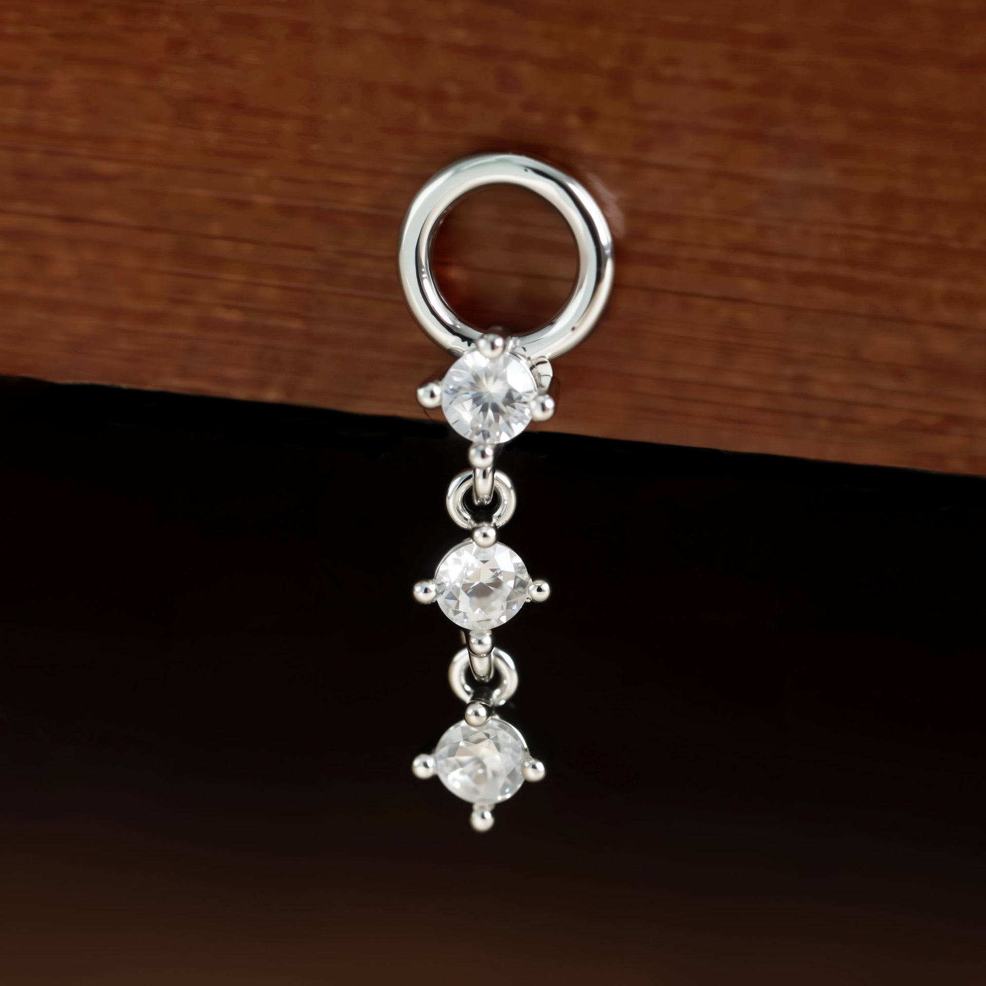 Rhinestone Sterling Hoop Cluster 2 Styles 1 Side 1 Pcs Clip-On Non-pierced Ear