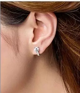 Exquisite Luxury Elegant Stud Gold Plating Sterling 925 Charm Hoop Fairy Earrings Pair