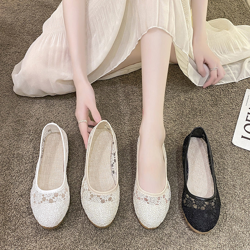 Korean Style Casual Breathable Mesh Round Head Sandals