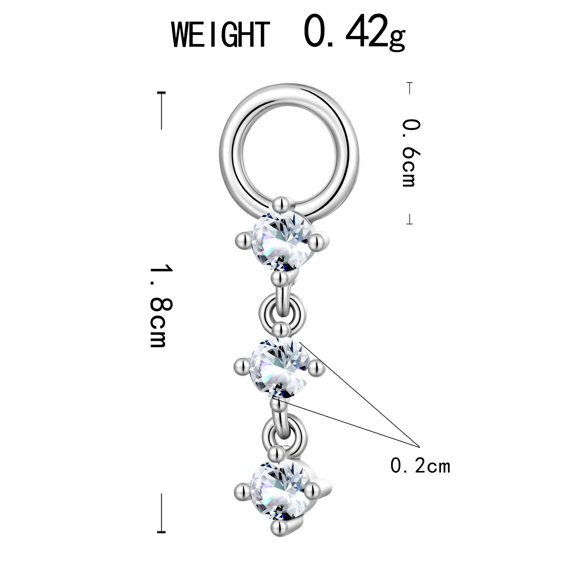Rhinestone Sterling Hoop Cluster 2 Styles 1 Side 1 Pcs Clip-On Non-pierced Ear