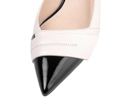 French Style Shallow Mouth Mid-heel Pointed Thick Heel Shoes