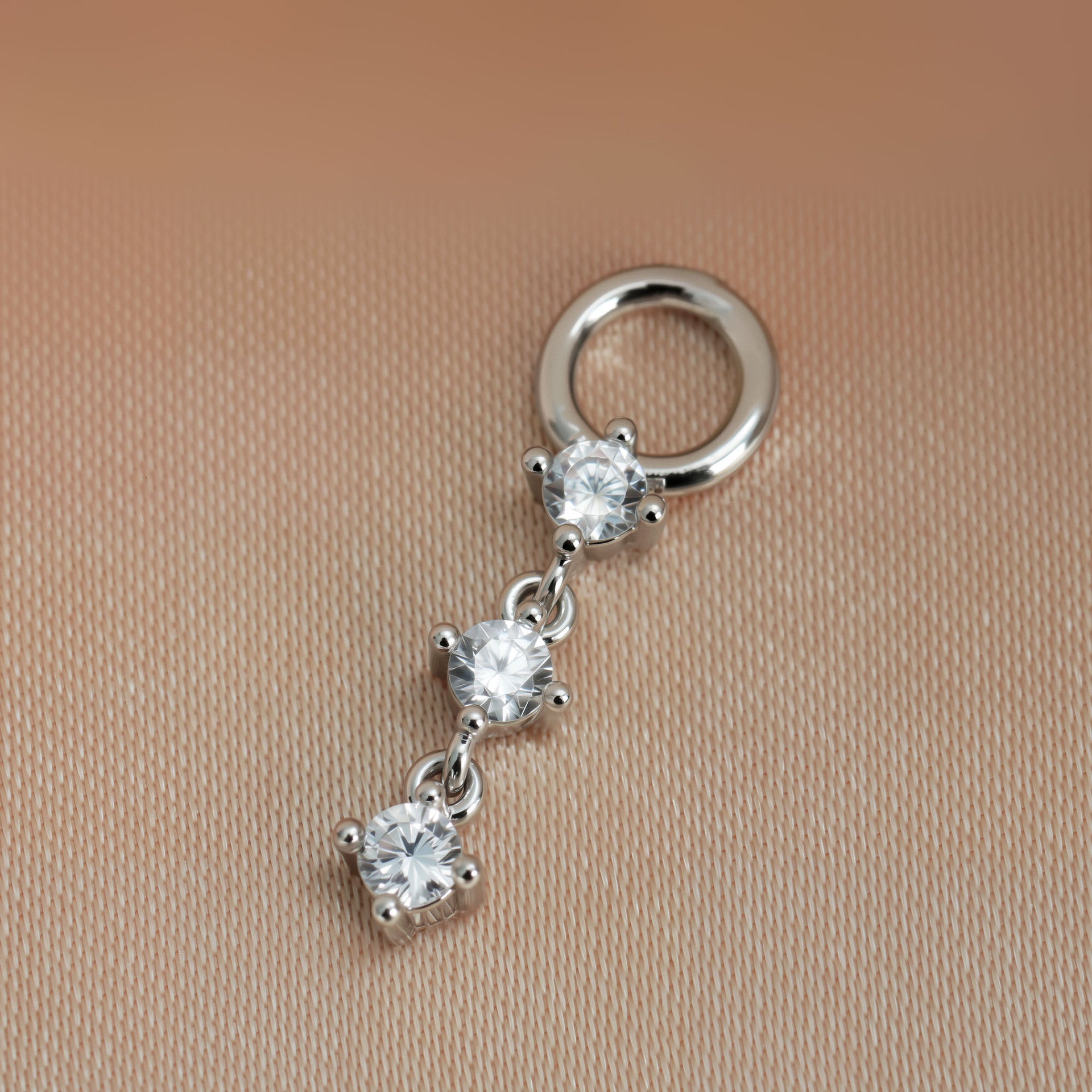 Rhinestone Sterling Hoop Cluster 2 Styles 1 Side 1 Pcs Clip-On Non-pierced Ear