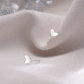 Simple Cute Love Heart Sterling Silver Huggie C Hook Open Hoop Earrings