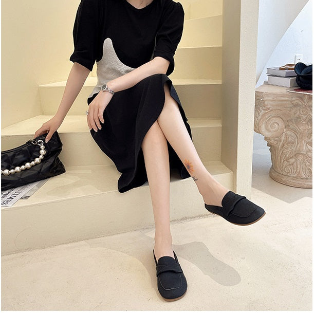 Casual Closed Toe Loafers Half Slippers Sandals