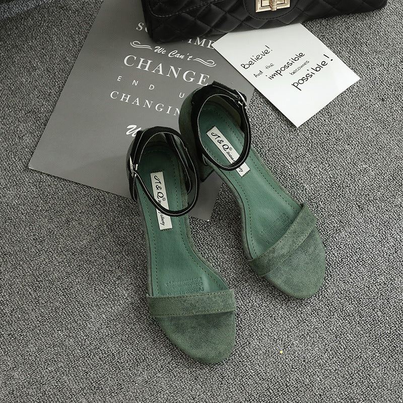 Korean Style High Heel Hollowed Out Sandals Shoes