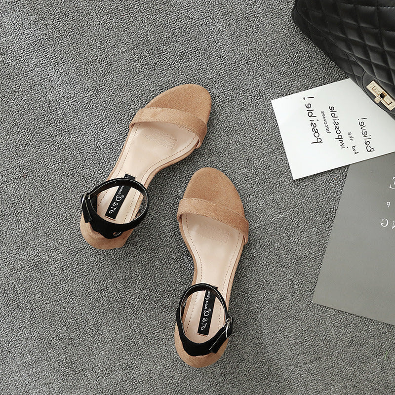 Korean Style High Heel Hollowed Out Sandals Shoes