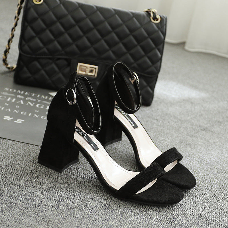 Korean Style High Heel Hollowed Out Sandals Shoes