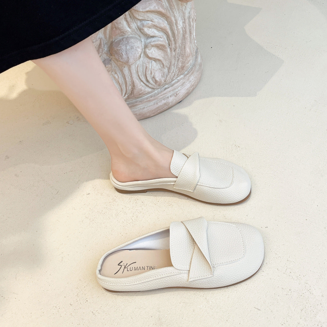Casual Closed Toe Loafers Half Slippers Sandals