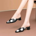 NYC US Style Square Head Thick Heel Sandals Slip On Slippers