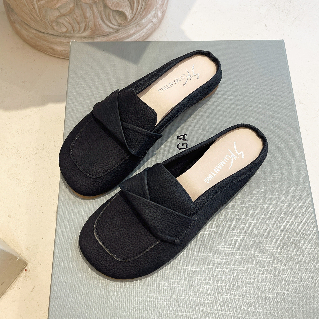 Casual Closed Toe Loafers Half Slippers Sandals
