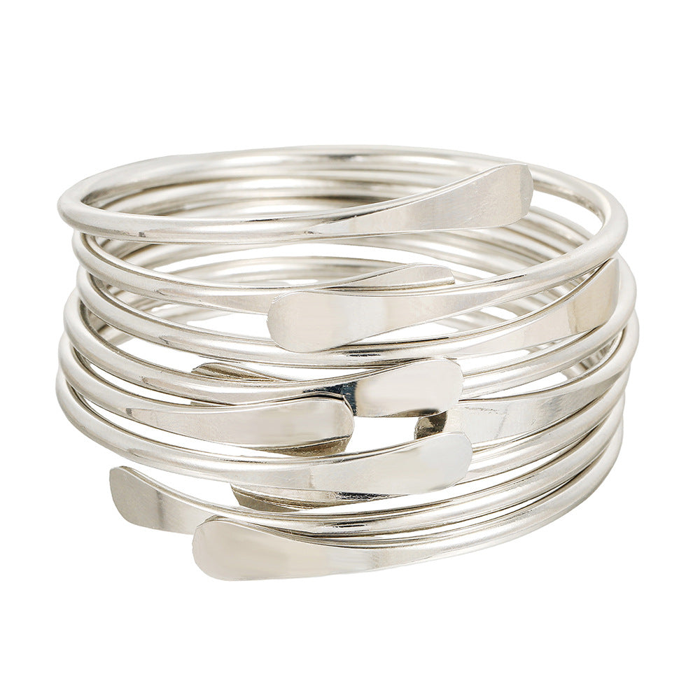 Handmade Adjustable Sterling Silver Twisted Solid Bangles Bracelet Set Of 8 Pcs
