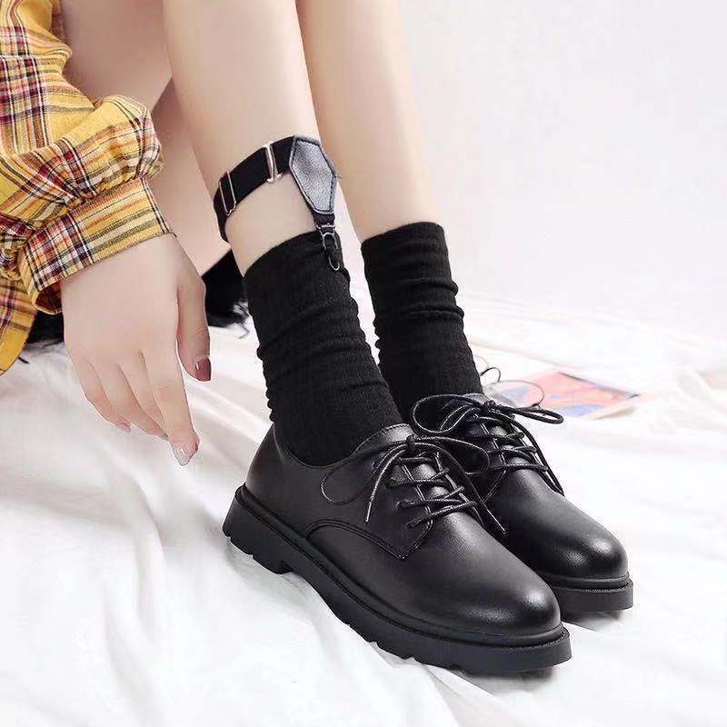 British DM Style Platform Loafers Chunky Retro Goth Oxford Flat Round Head Shoes