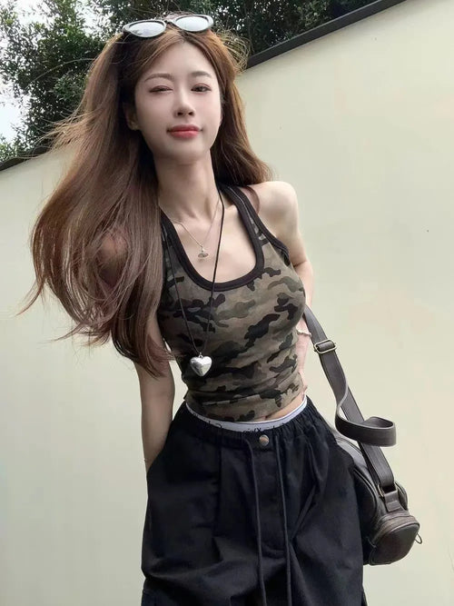 American Chic Camouflage Tank Top Women