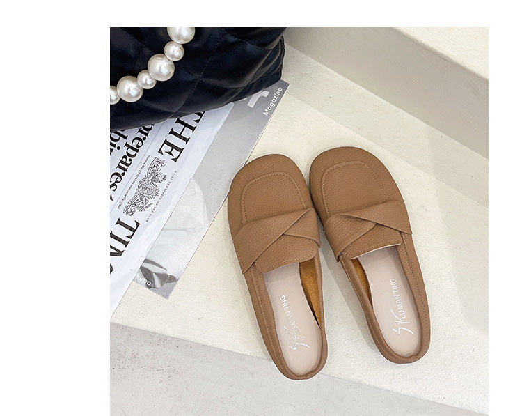 Casual Closed Toe Loafers Half Slippers Sandals
