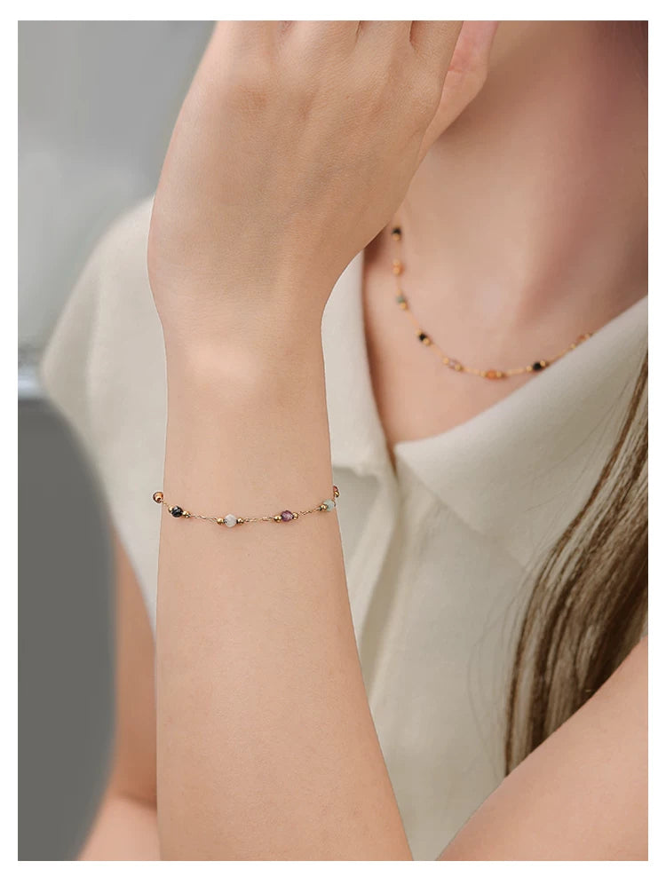 Natural Stone Handmade Collarbone Necklace Set