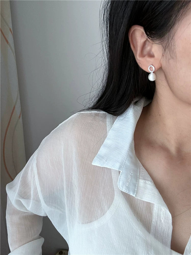 Handmade Spherical Brushed Ball Earrings