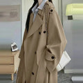Elegant Double-breasted Long Trench Cost