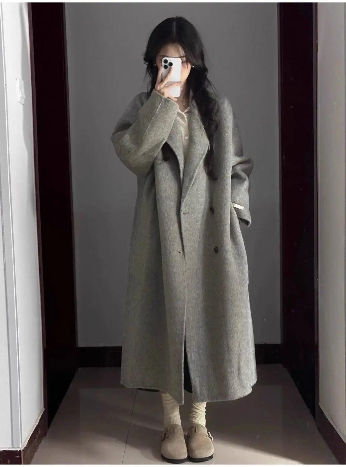 Medium Length Oversize Woolen Coat