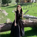 Elegant French Hepburn Collarless Sleeveless Waist-Cinched Dress