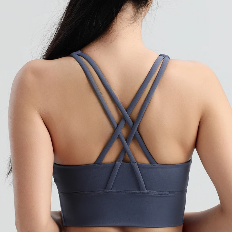 Sports Outdoor Fitness Yoga Bra Running Underwear Quick drying Shockproof Tank Top Women's Top Integrated Coaster