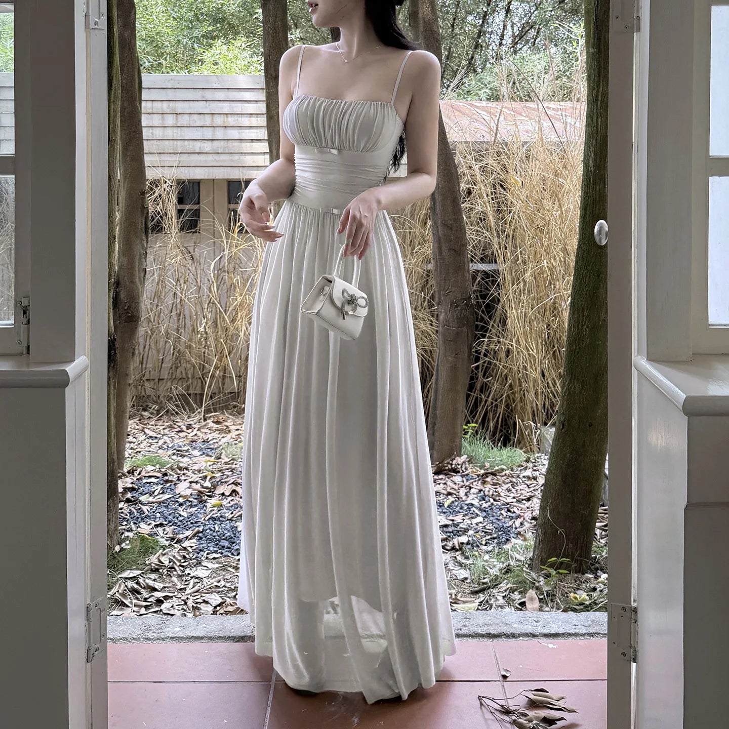 Elegant French Style High Waist Sleeveless Long Maxi Dress