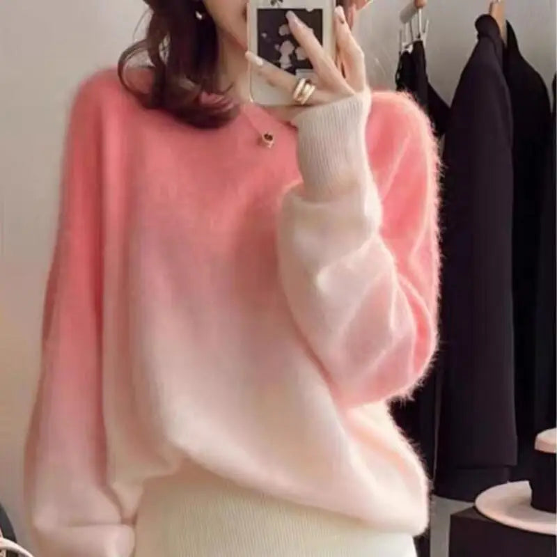 Lazy Pullover Style Super Sweater Knitted Tops