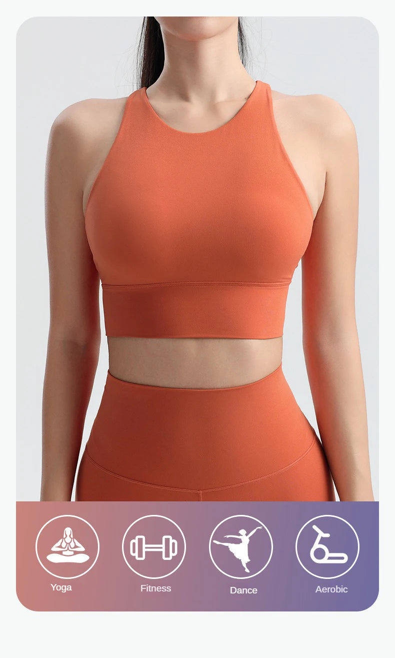 Sports Outdoor Fitness Yoga Bra Running Underwear Quick drying Shockproof Tank Top Women's Top Integrated Coaster