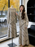 Knitted  Loose Fit High Waist Sweater And  Skirt Two-Piece Set