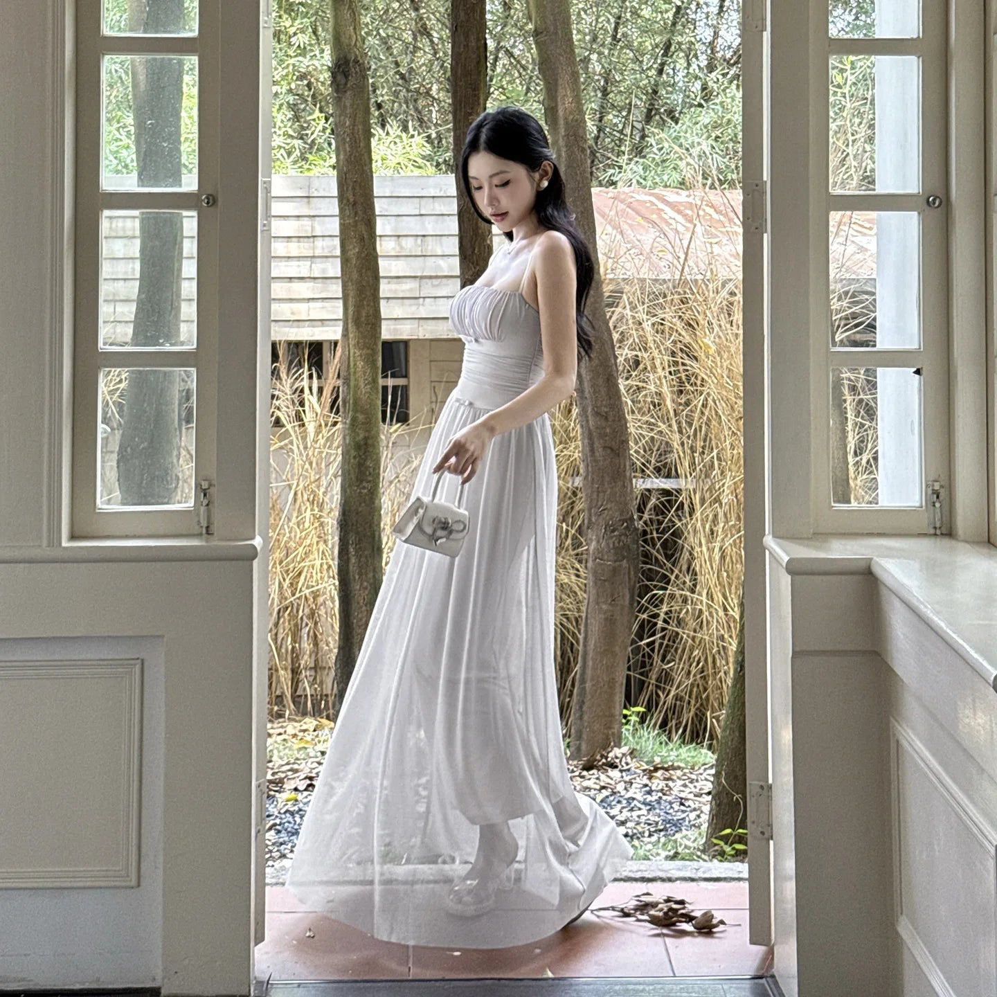 Elegant French Style High Waist Sleeveless Long Maxi Dress