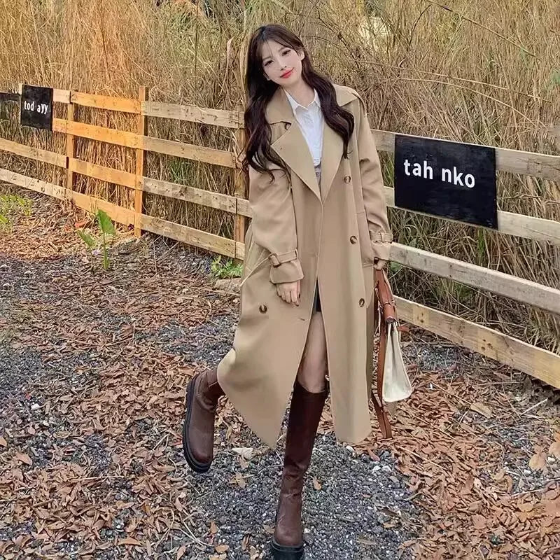 Elegant Lady Lengthened Trench Coat