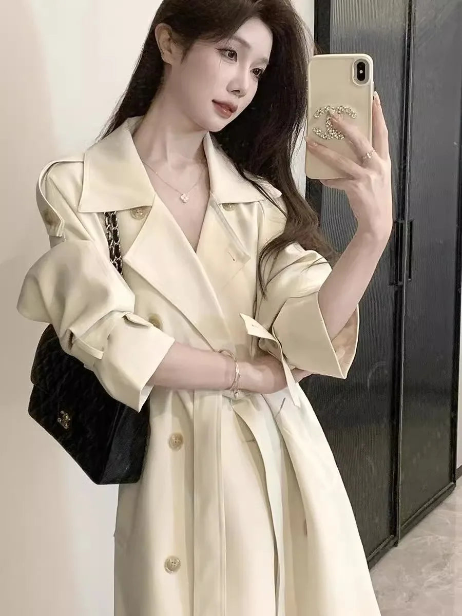 Elegant Lady Lengthened Trench Coat