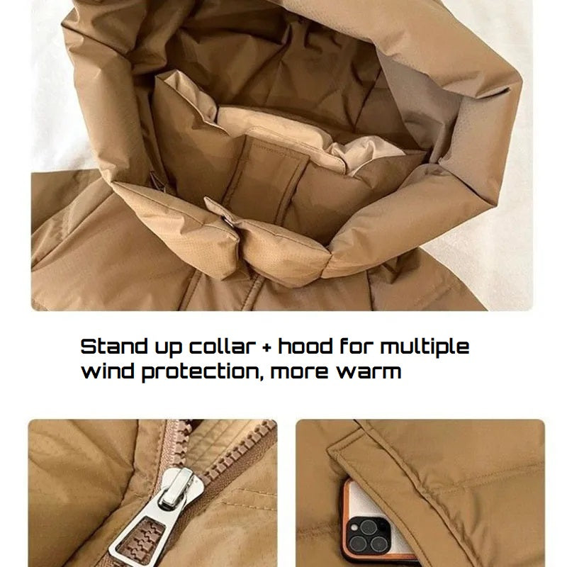 Korean Style Hooded Down Cotton Thick Winter Jacket