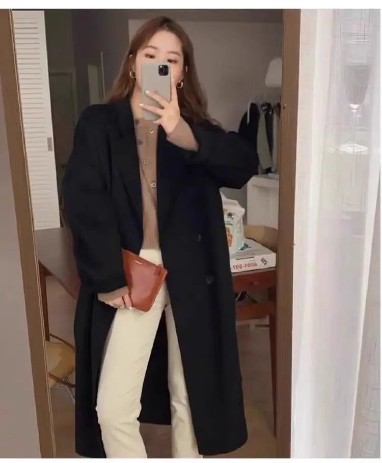 Medium Length Oversize Woolen Coat