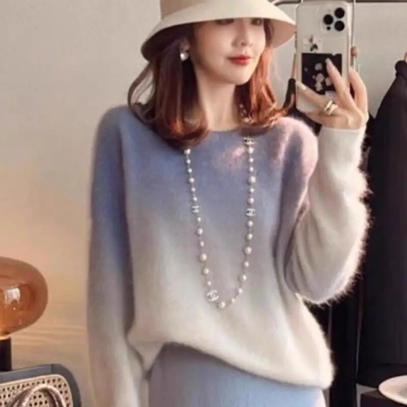 Lazy Pullover Style Super Sweater Knitted Tops