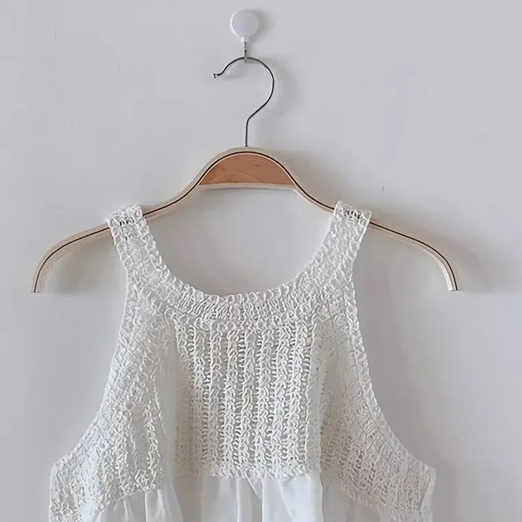 Korean Style Chic Hollow Tank Out Loose Fit Top