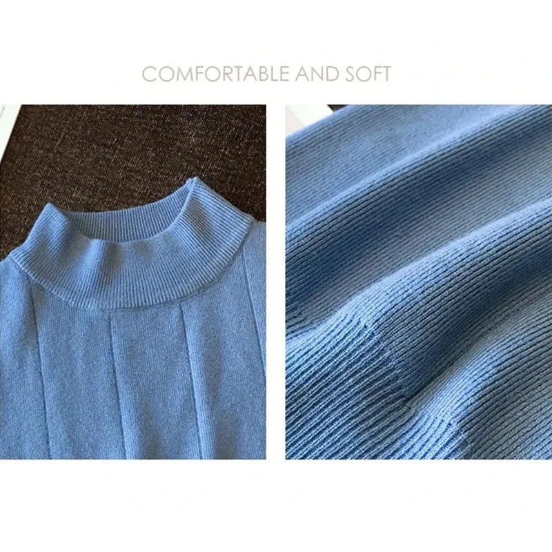 Korean Ladies Sleeveless Solid Blouse Knit Casual Top