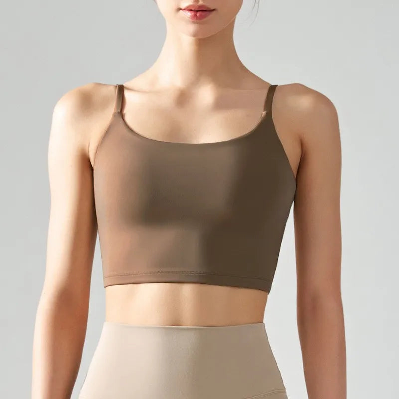 Fitness Push Up Fixed Padded Sports Breathable Bra Top
