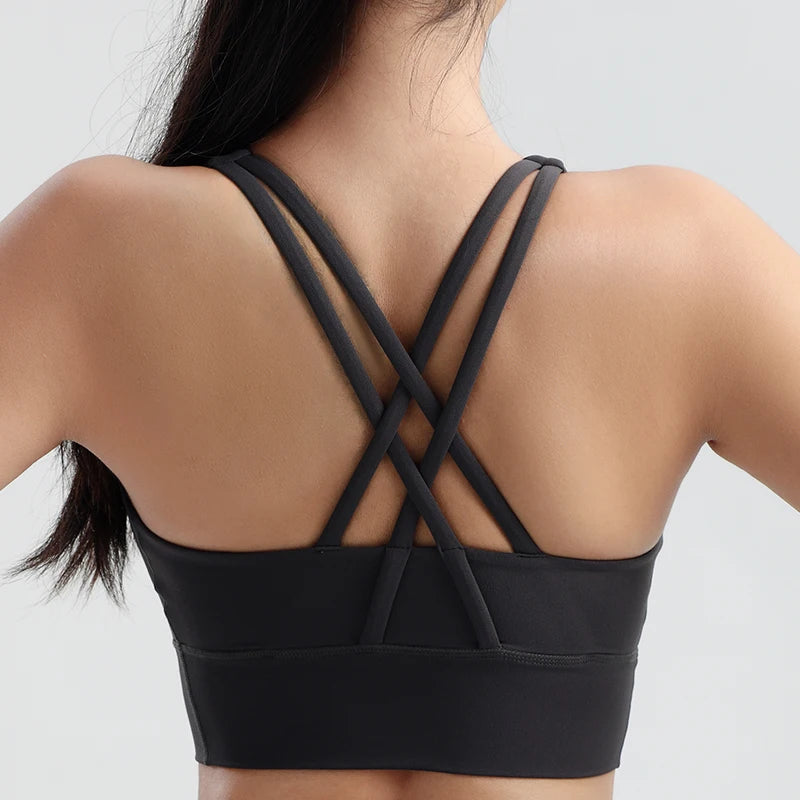 Sports Outdoor Fitness Yoga Bra Running Underwear Quick drying Shockproof Tank Top Women's Top Integrated Coaster