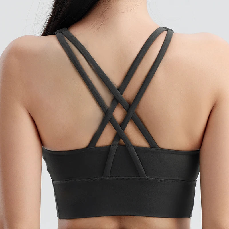 Sports Outdoor Fitness Yoga Bra Running Underwear Quick drying Shockproof Tank Top Women's Top Integrated Coaster