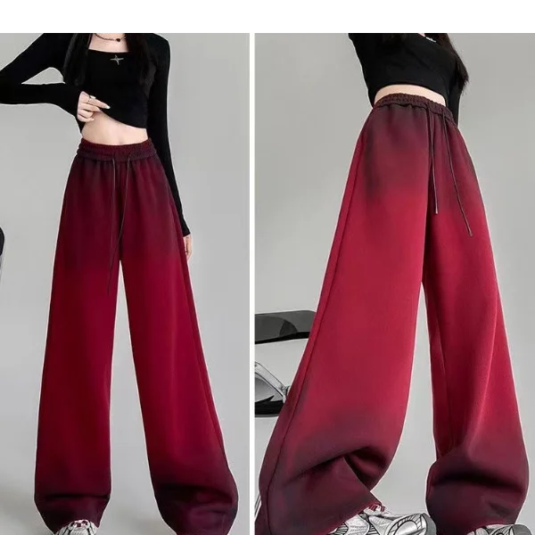 Korean Style Tie-dyed High Waist Loose Wide-leg Pants