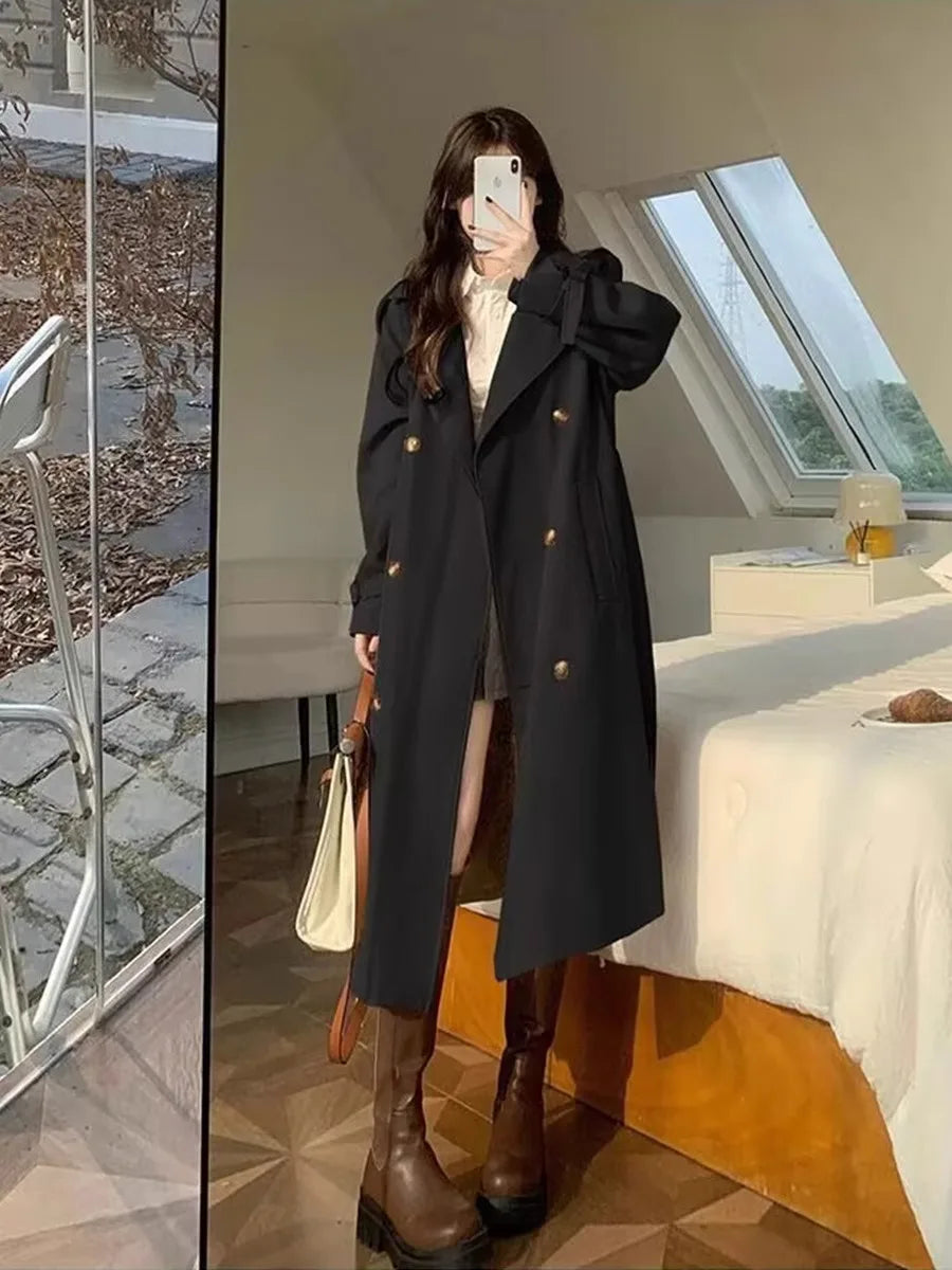 Elegant Lady Lengthened Trench Coat