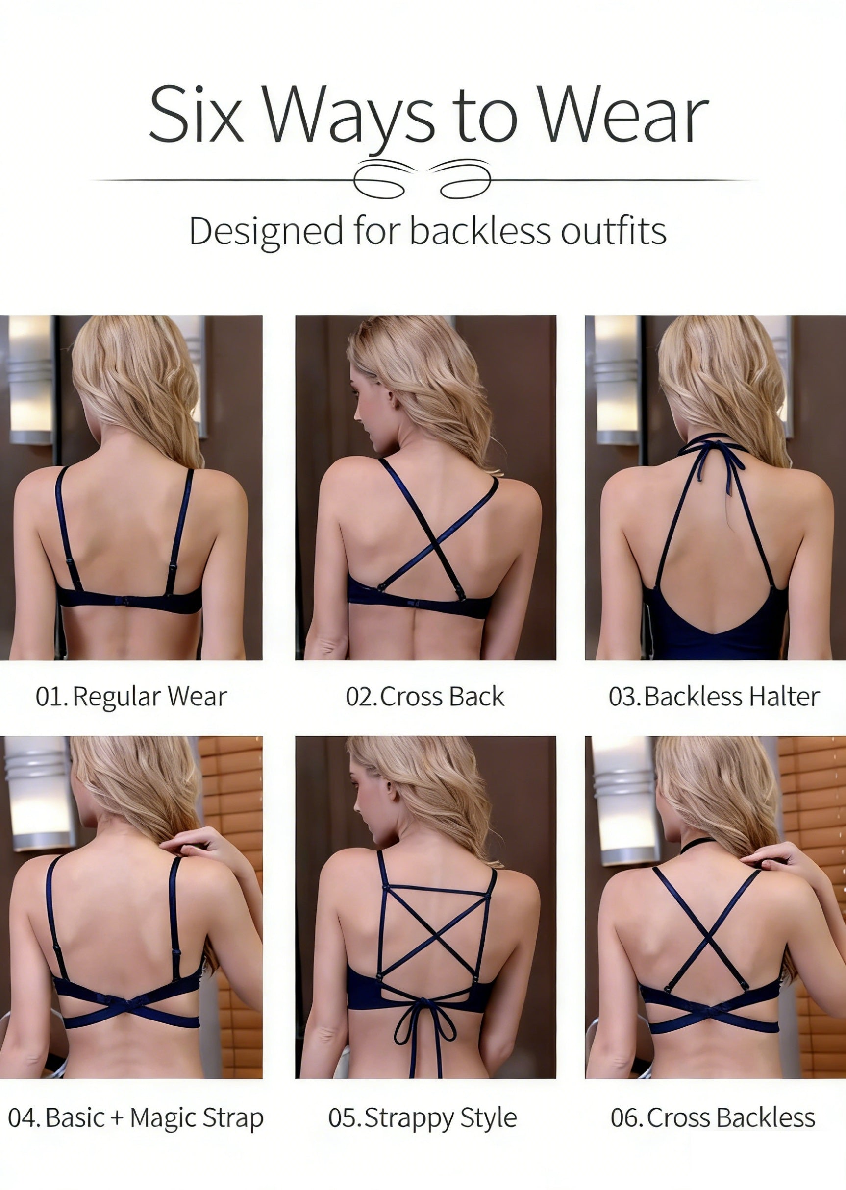 Sexy Invisible Seamless Push-Up Adhesive Silicone Cover U-Back Bra