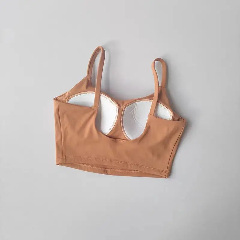 Fitness Push Up Fixed Padded Sports Breathable Bra Top