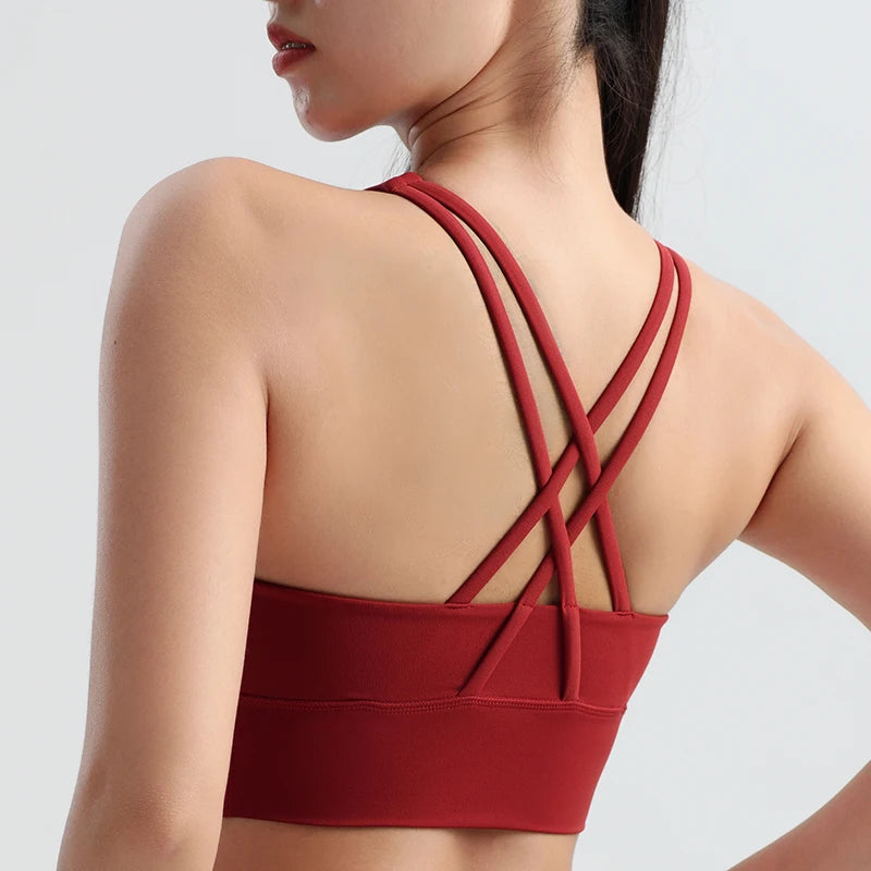 Sports Outdoor Fitness Yoga Bra Running Underwear Quick drying Shockproof Tank Top Women's Top Integrated Coaster